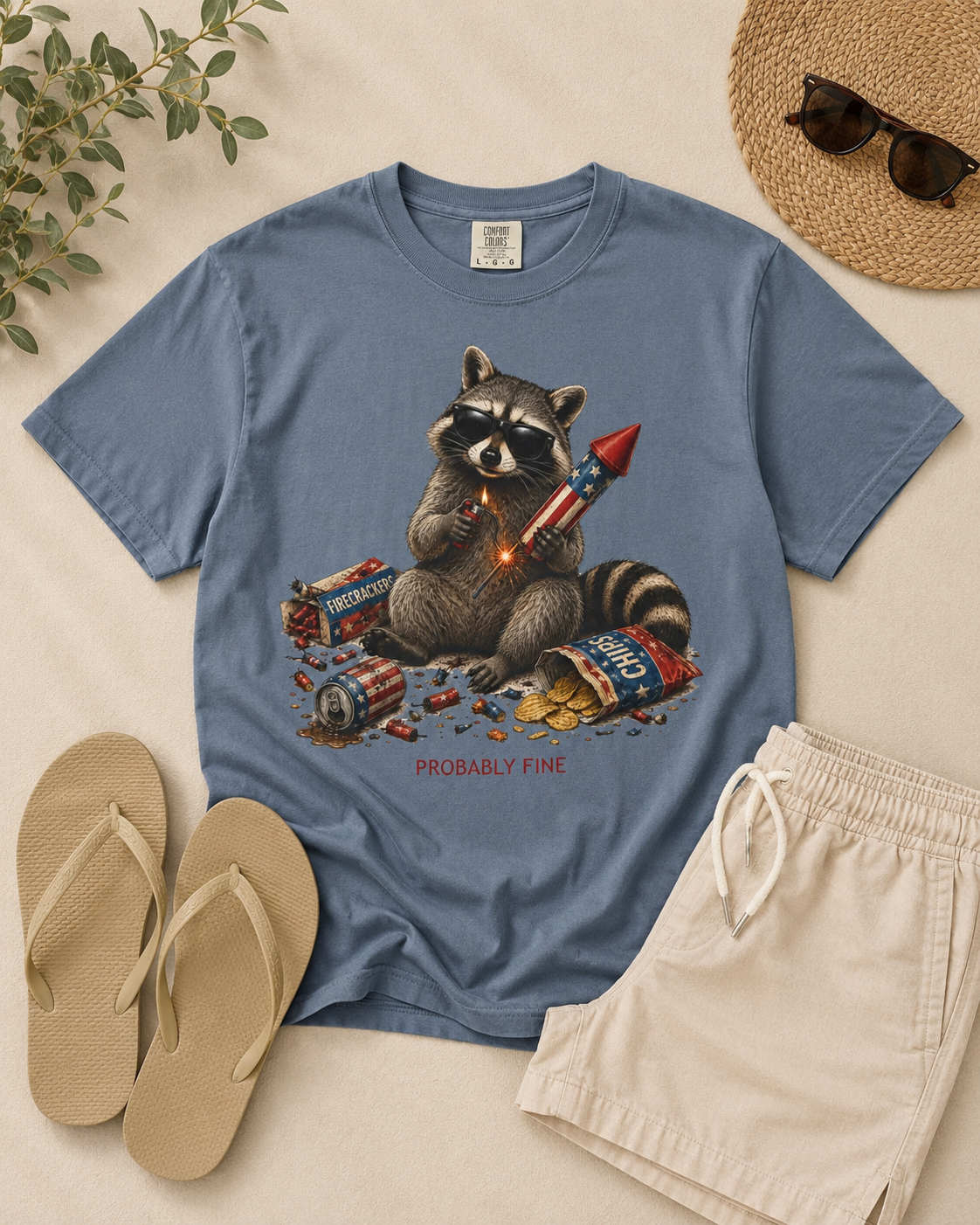 Probably Fine American Raccoon T-Shirt - Unisex