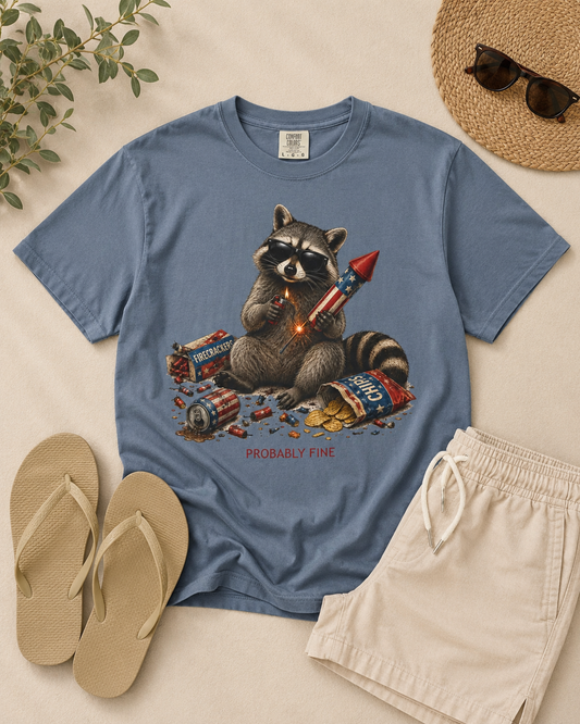 Probably Fine American Raccoon T-Shirt - Unisex