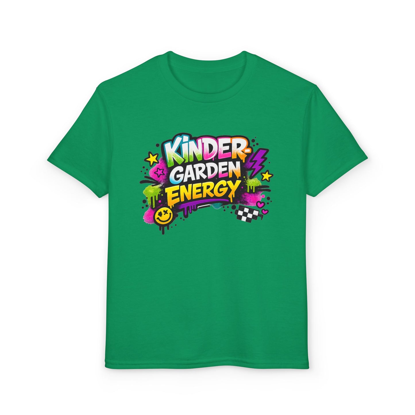 Kinder Garden Energy Youth T‑Shirt — Colorful Playful Graphic Tee for Kids
