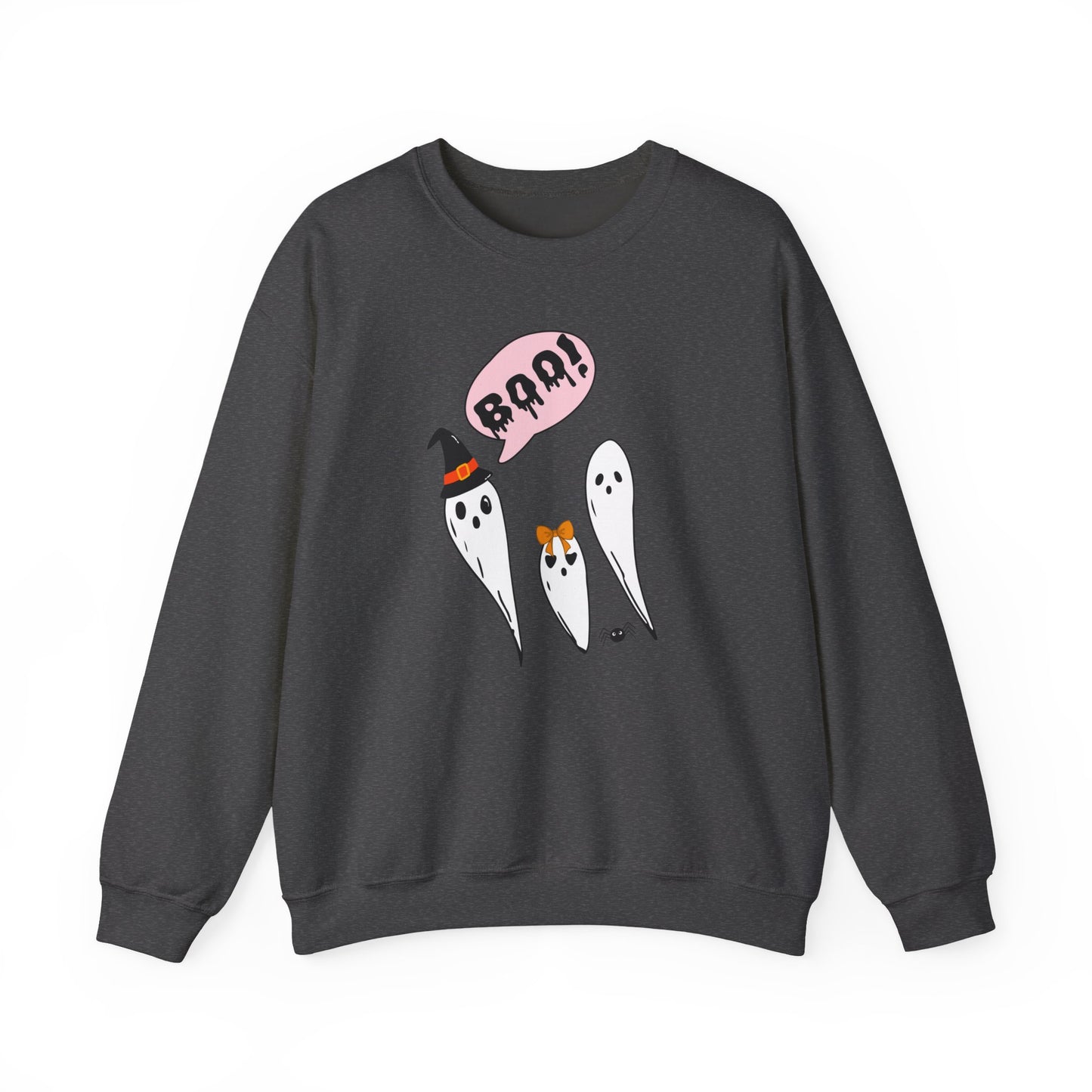 Cute Ghosts "Boo!" Halloween Graphic - Crewneck Sweatshirt