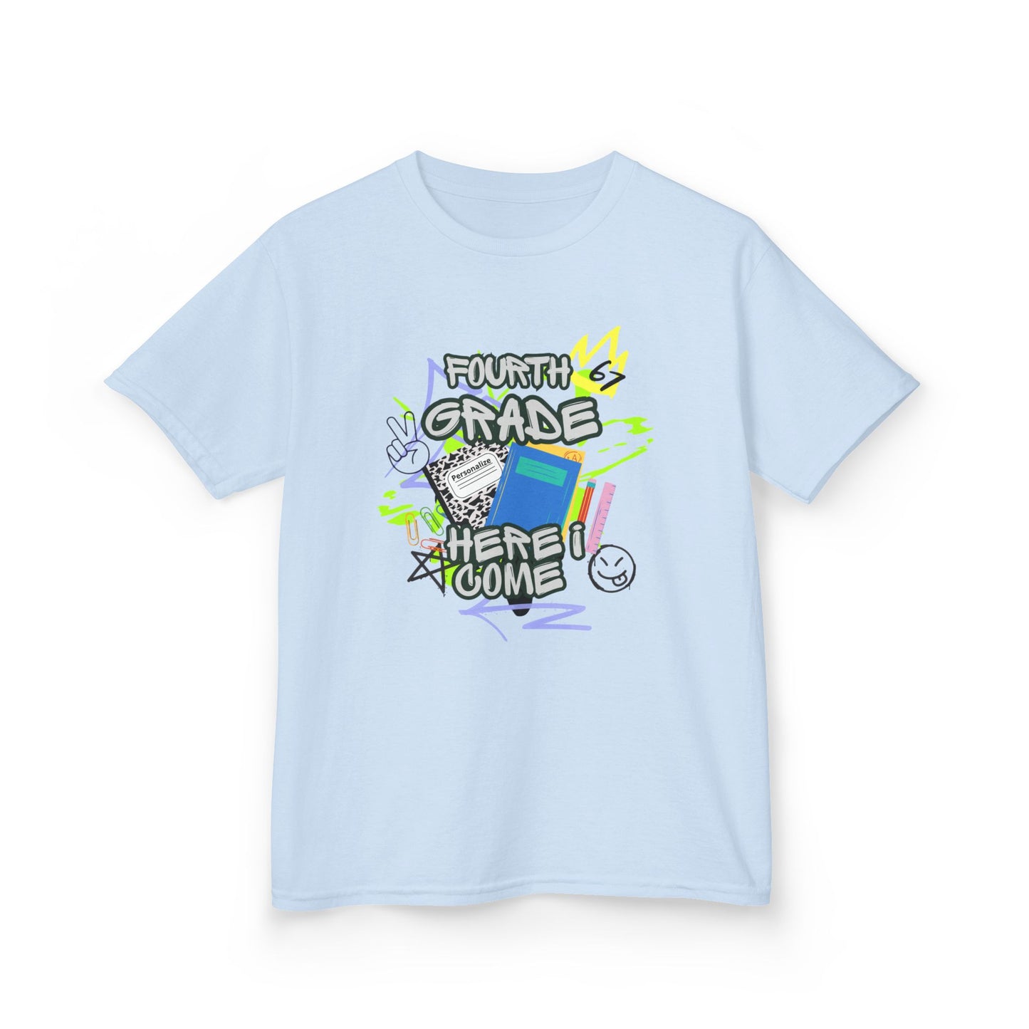 Kids T‑Shirt — "Fourth Grade Here I Come" Back‑to‑School Graphic Tee