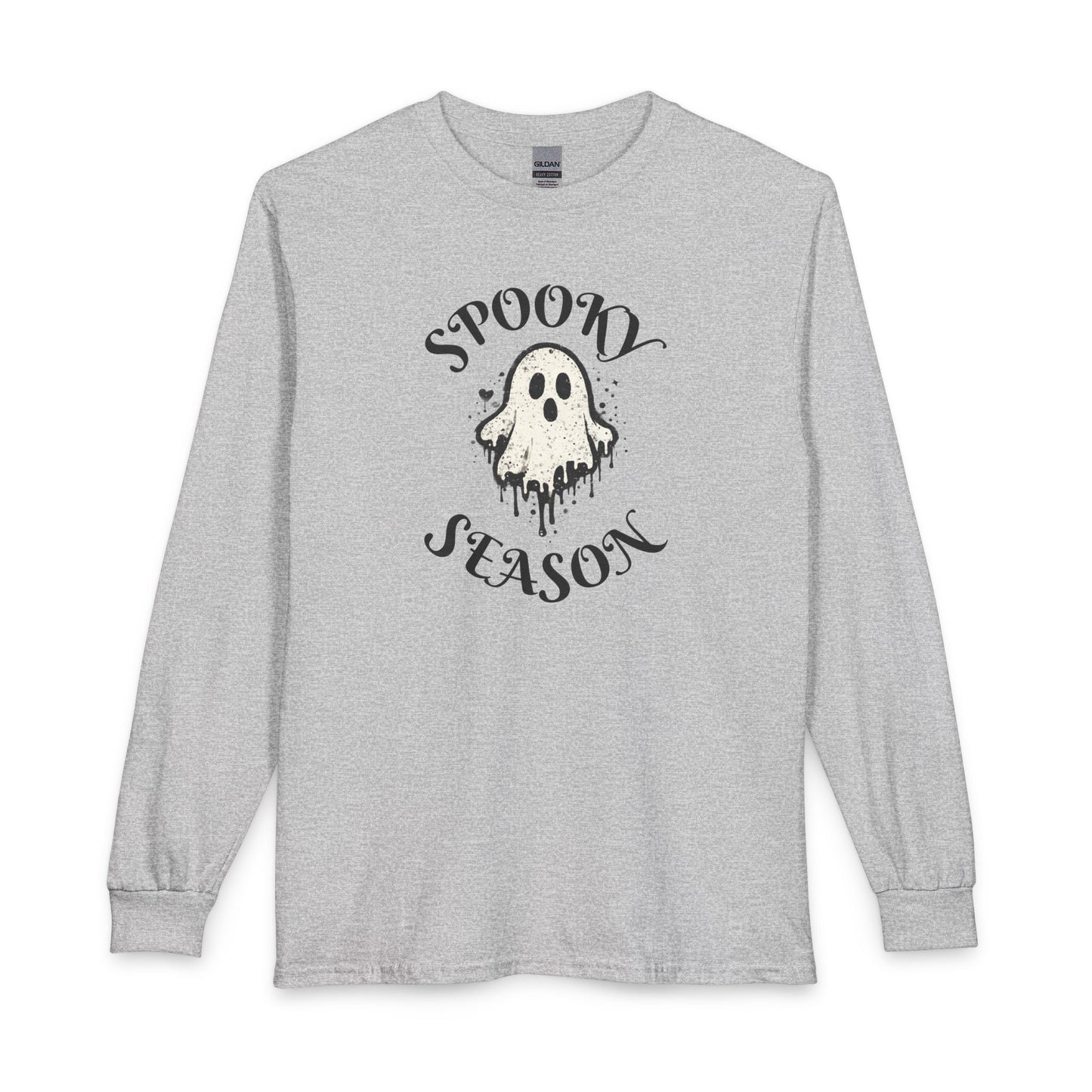 Spooky Season Long Sleeve Tee — Ghost Graphic Halloween Shirt
