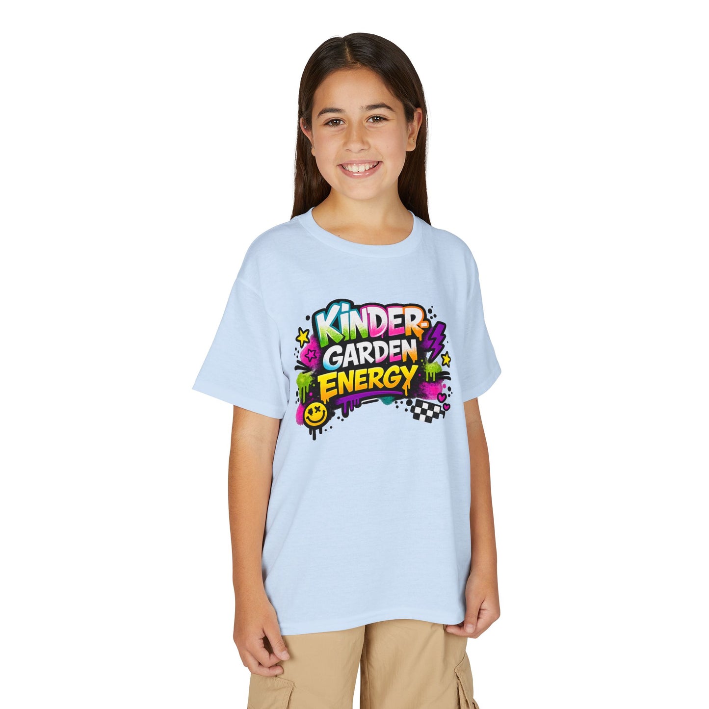 Kinder Garden Energy Youth T‑Shirt — Colorful Playful Graphic Tee for Kids