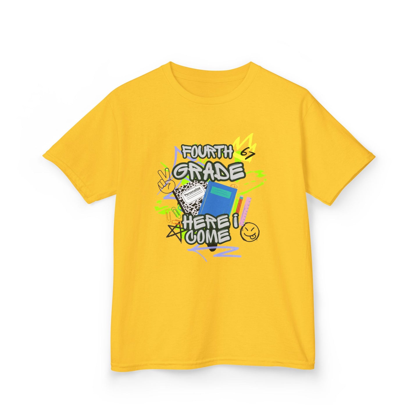 Kids T‑Shirt — "Fourth Grade Here I Come" Back‑to‑School Graphic Tee