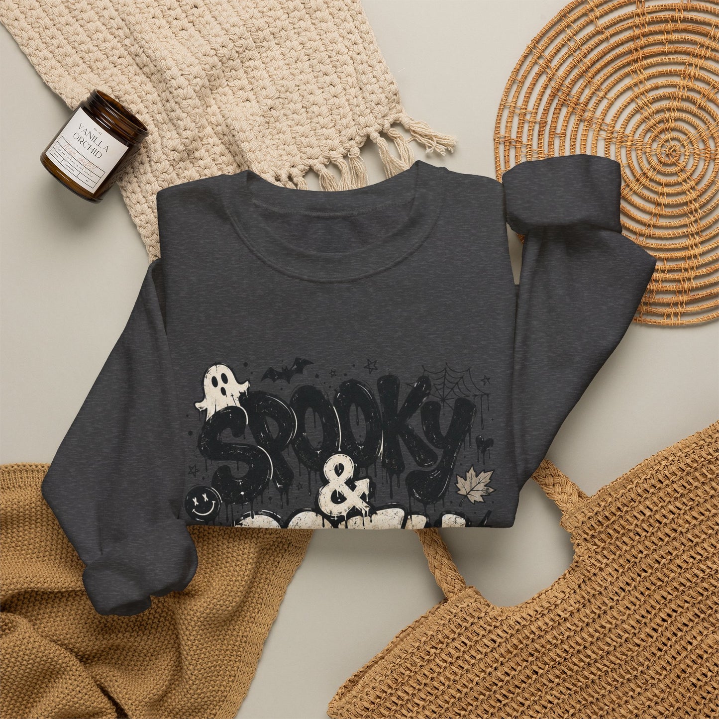 Spooky & Cozy Sweatshirt — Halloween Graphic Crewneck - Unisex