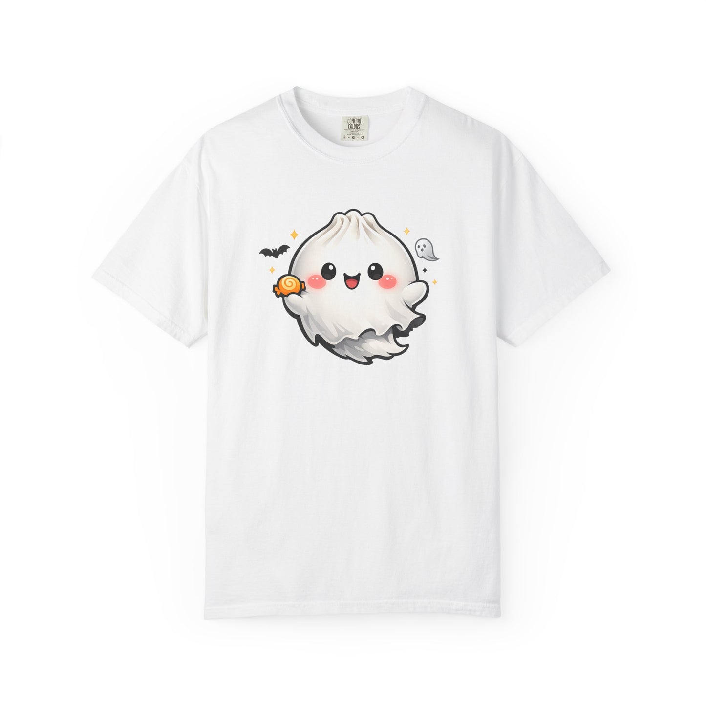 Cute Ghost Dumpling T‑Shirt — Kawaii Halloween Ghost with Candy