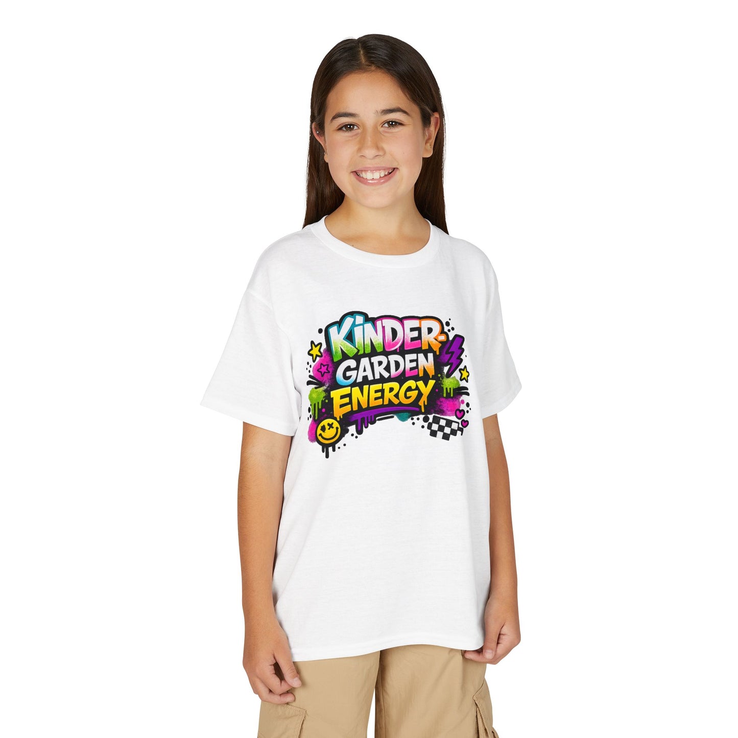 Kinder Garden Energy Youth T‑Shirt — Colorful Playful Graphic Tee for Kids