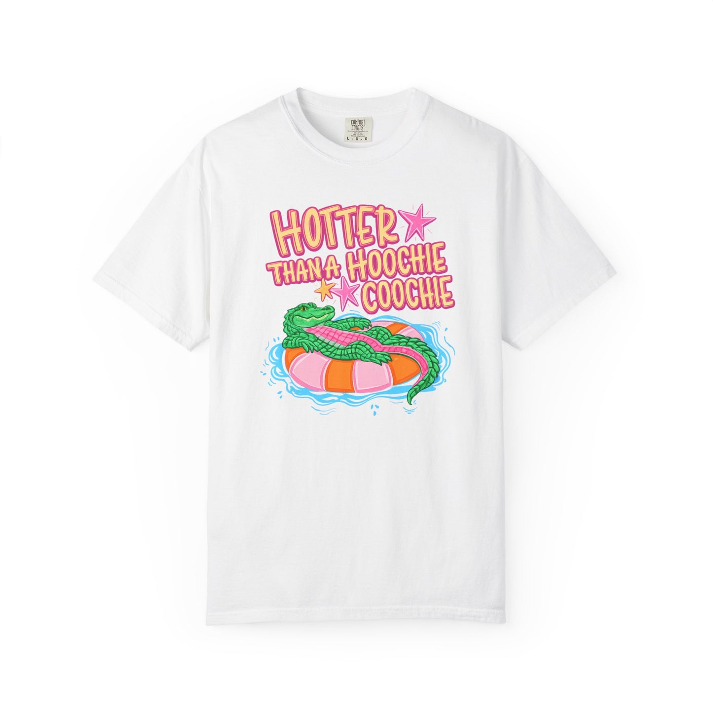 Hotter Than a Hoochie Coochie T-Shirt — Retro Pool Float Graphic Tee
