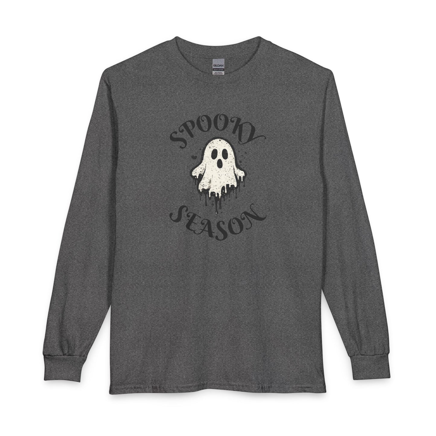 Spooky Season Long Sleeve Tee — Ghost Graphic Halloween Shirt