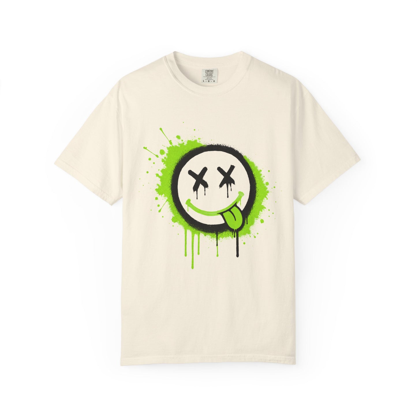 Graffiti Drip Green Smiley T-Shirt - Unisex