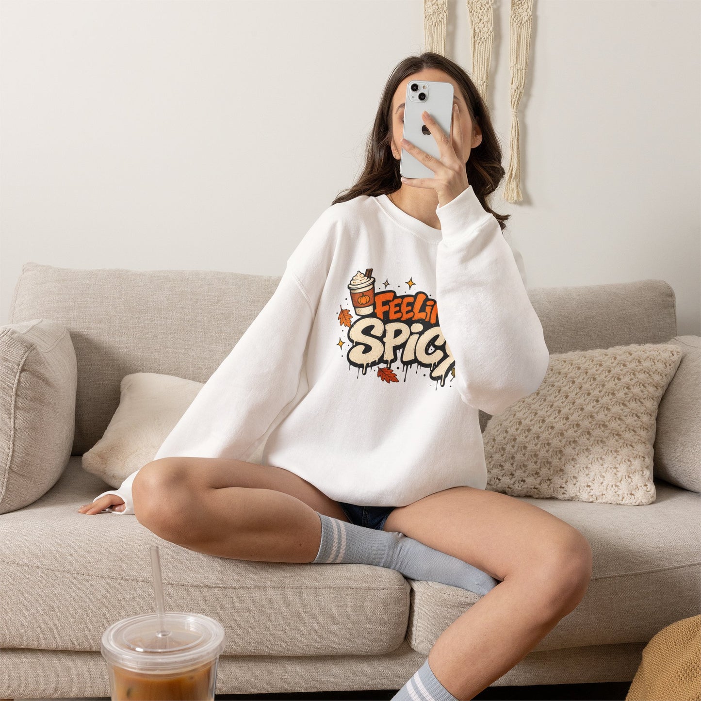 Feeling Spicy Sweatshirt — Fall Graphic Crewneck - Unisex