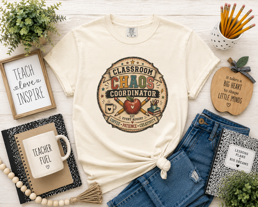 Classroom Chaos Coordinator | Vintage Teacher T-Shirt - Unisex | Comfort Colors