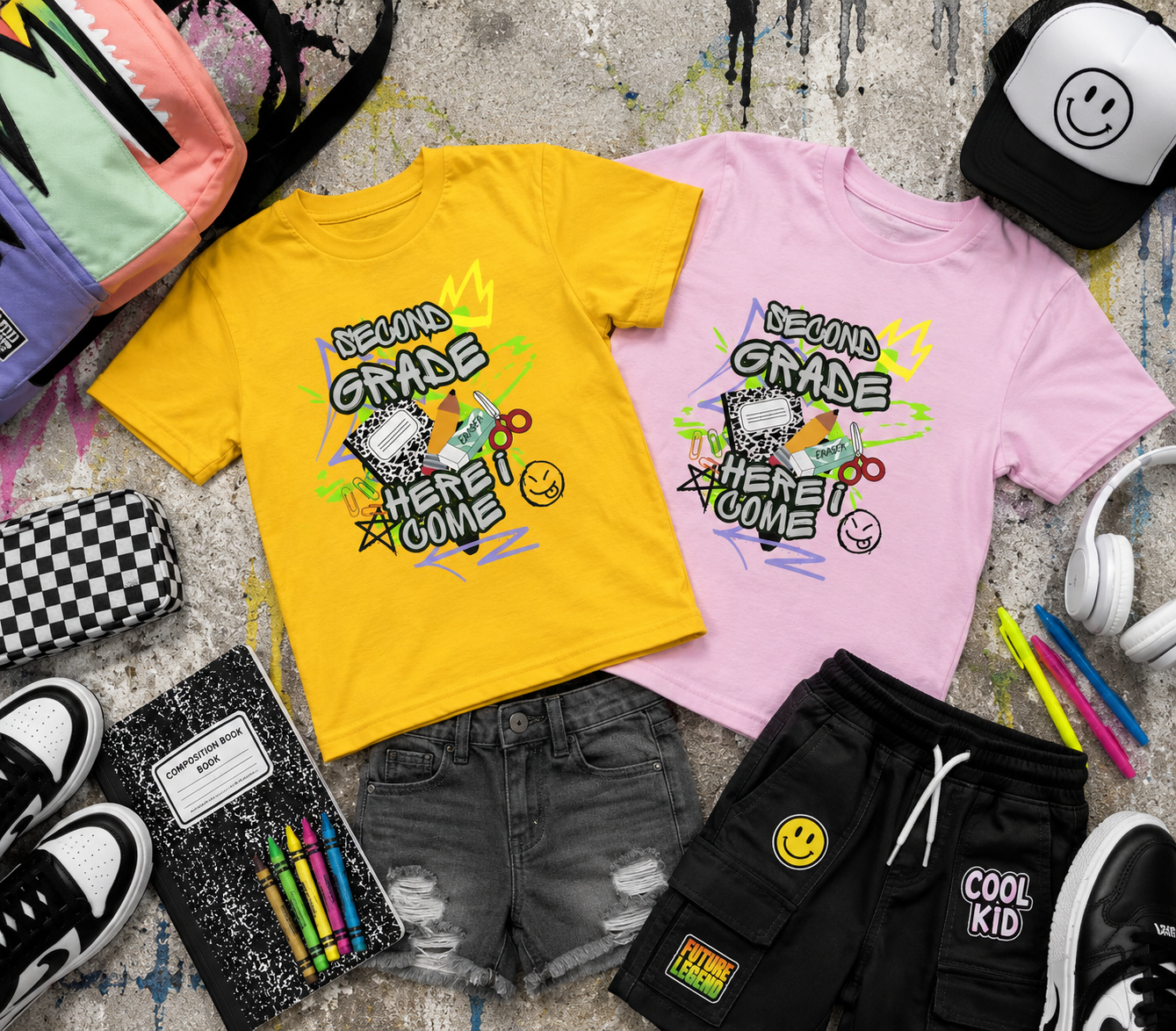 Kids T‑Shirt — "Second Grade Here I Come" Back‑to‑School Graphic Tee