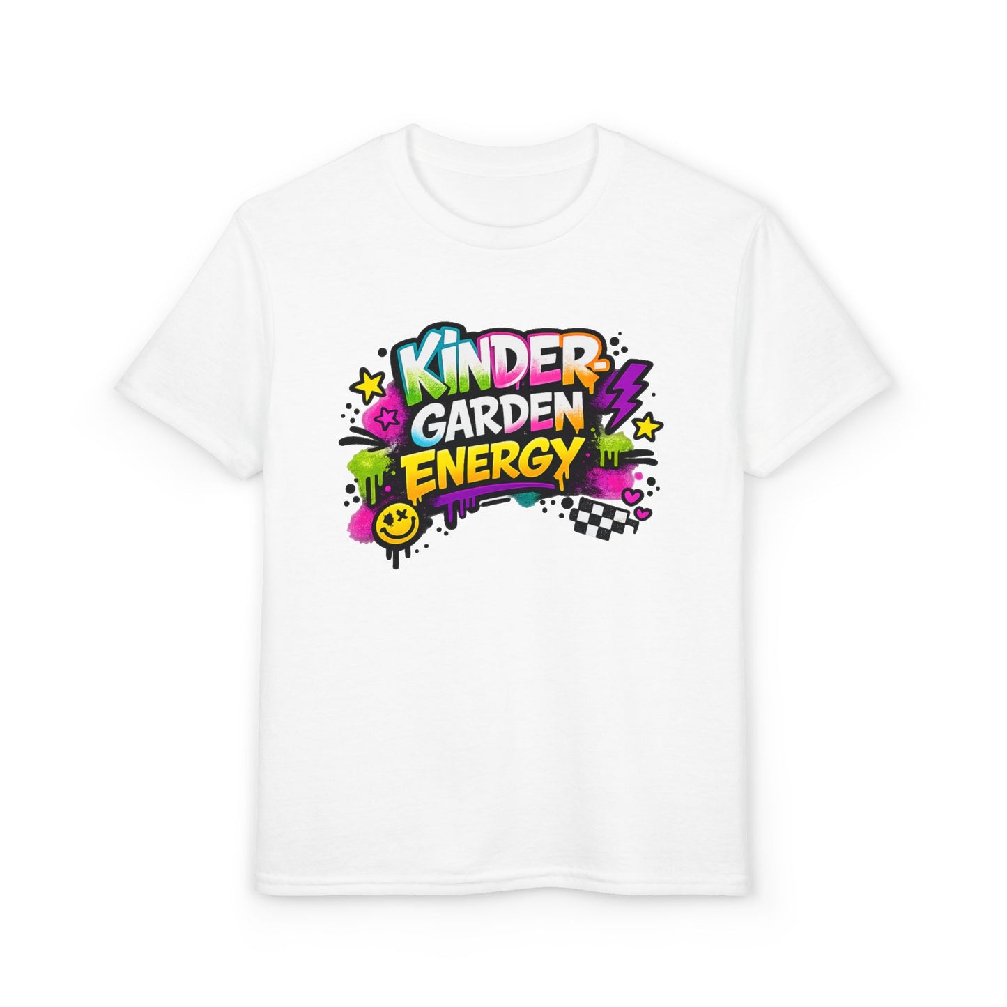 Kinder Garden Energy Youth T‑Shirt — Colorful Playful Graphic Tee for Kids