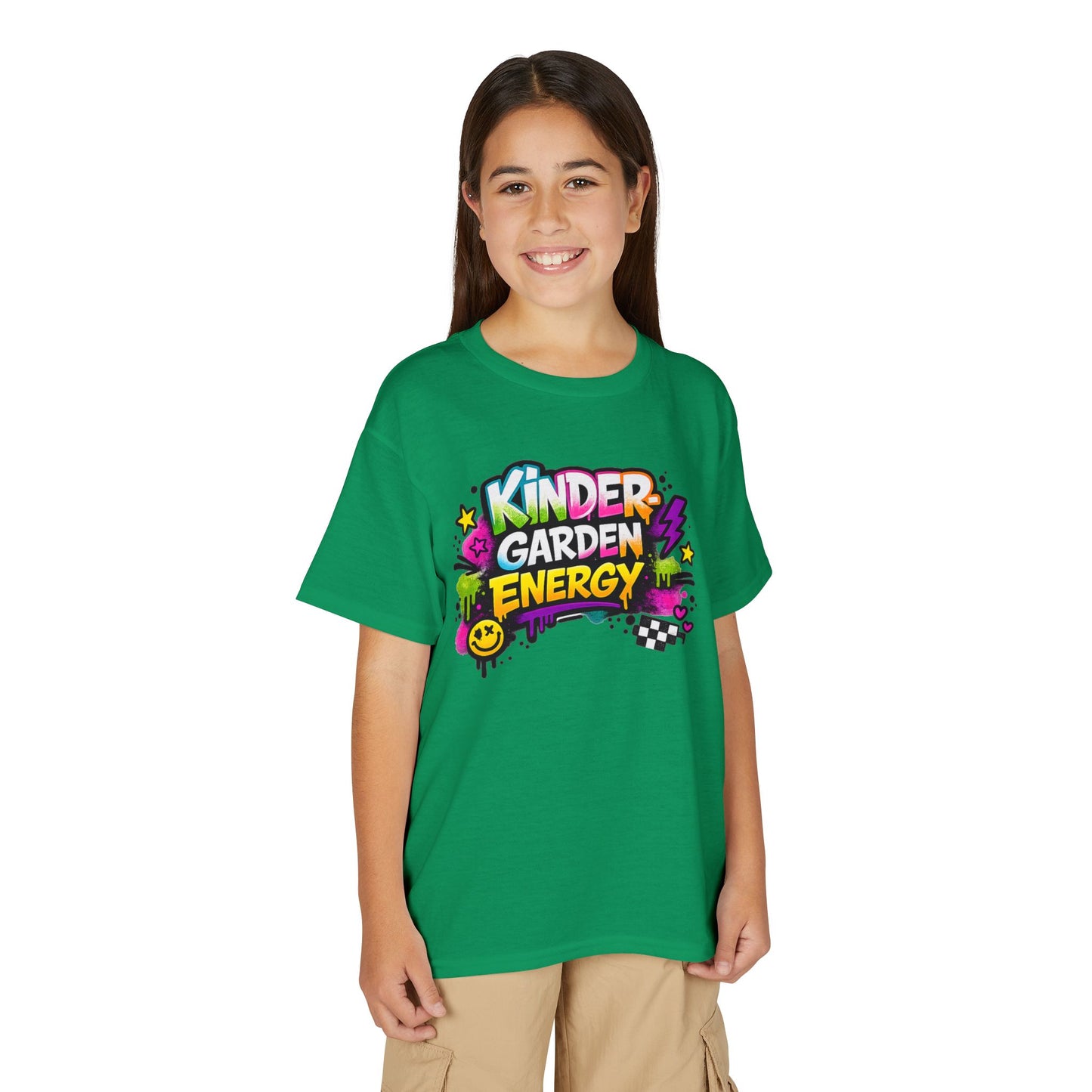Kinder Garden Energy Youth T‑Shirt — Colorful Playful Graphic Tee for Kids