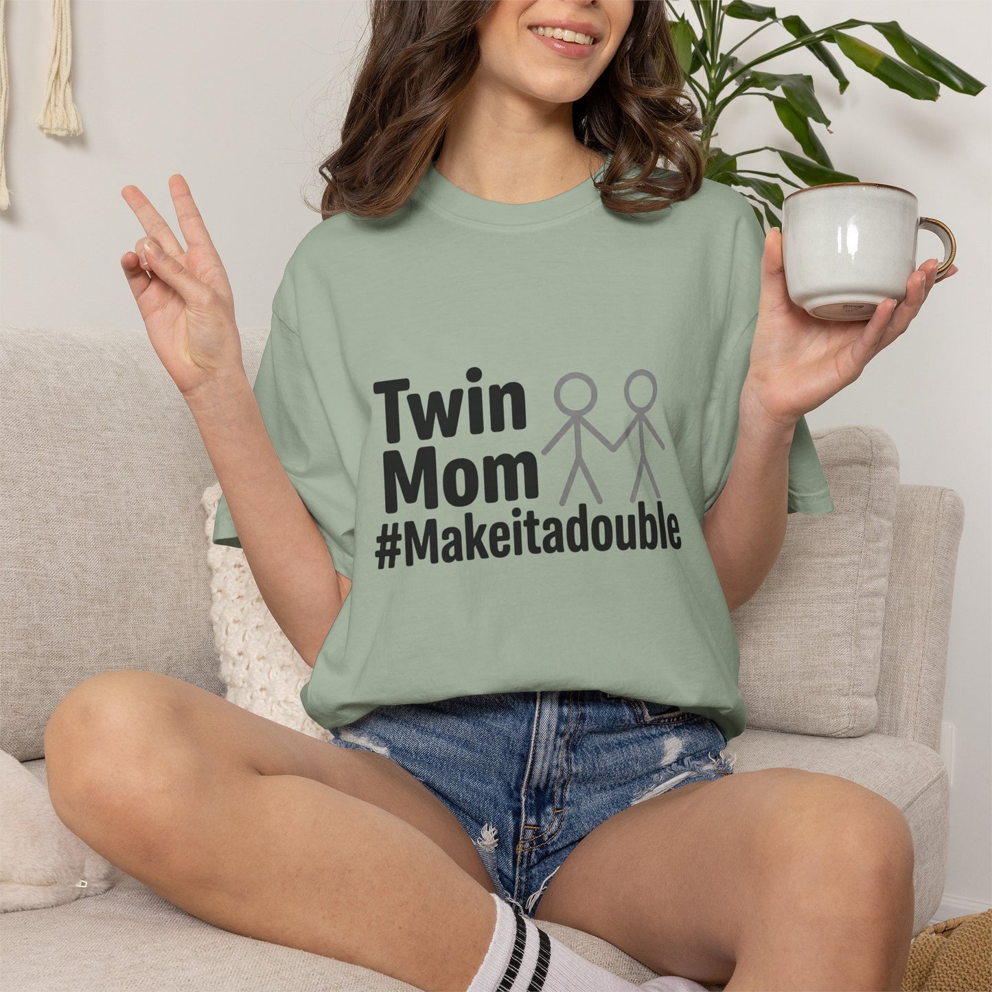 Comfort Colors Twin Mom T-Shirt