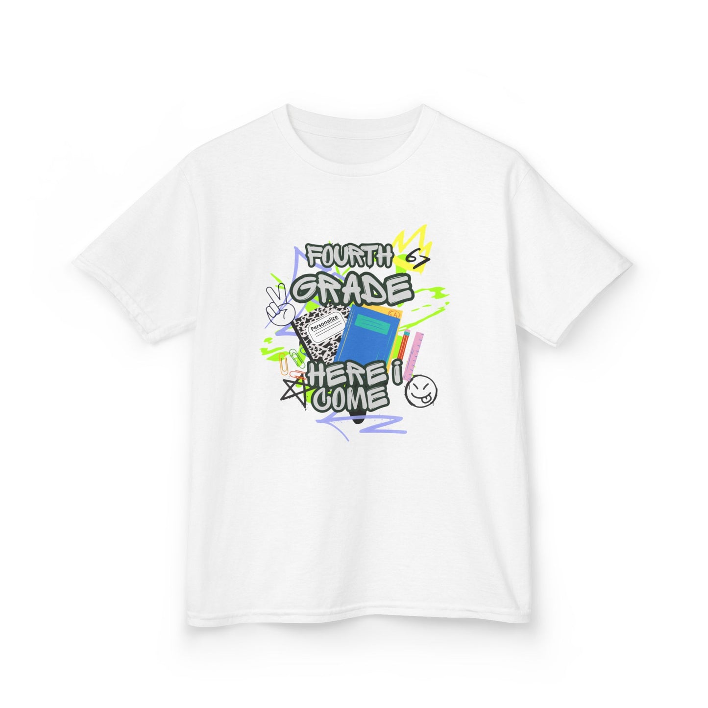 Kids T‑Shirt — "Fourth Grade Here I Come" Back‑to‑School Graphic Tee
