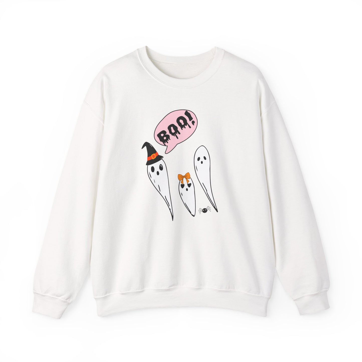 Cute Ghosts "Boo!" Halloween Graphic - Crewneck Sweatshirt