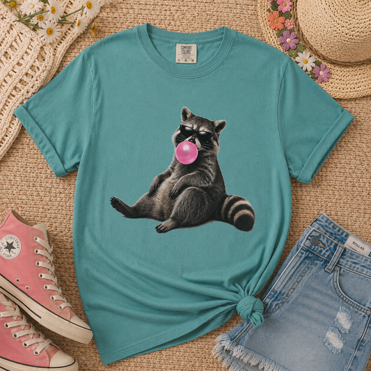 Raccoon Blowing Bubble Gum T-Shirt - Unisex