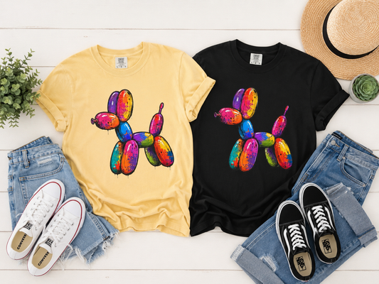 Rainbow Balloon Dog Drip T-Shirt - Unisex