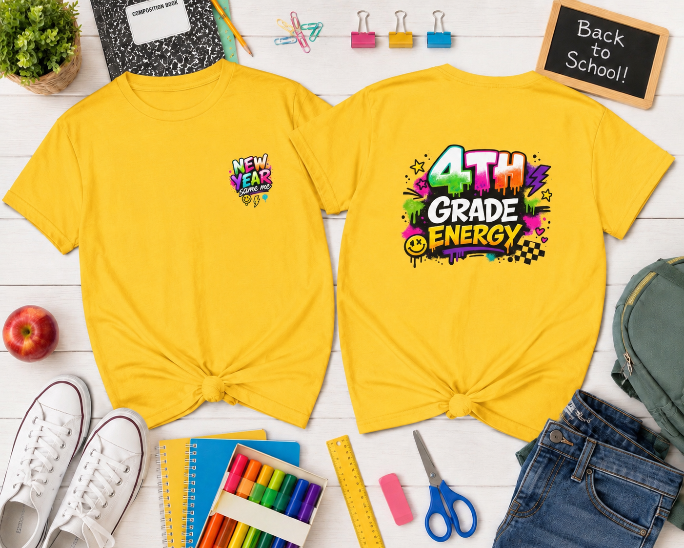 4th Grade Energy | New Year, Same Me T-Shirt - Kids