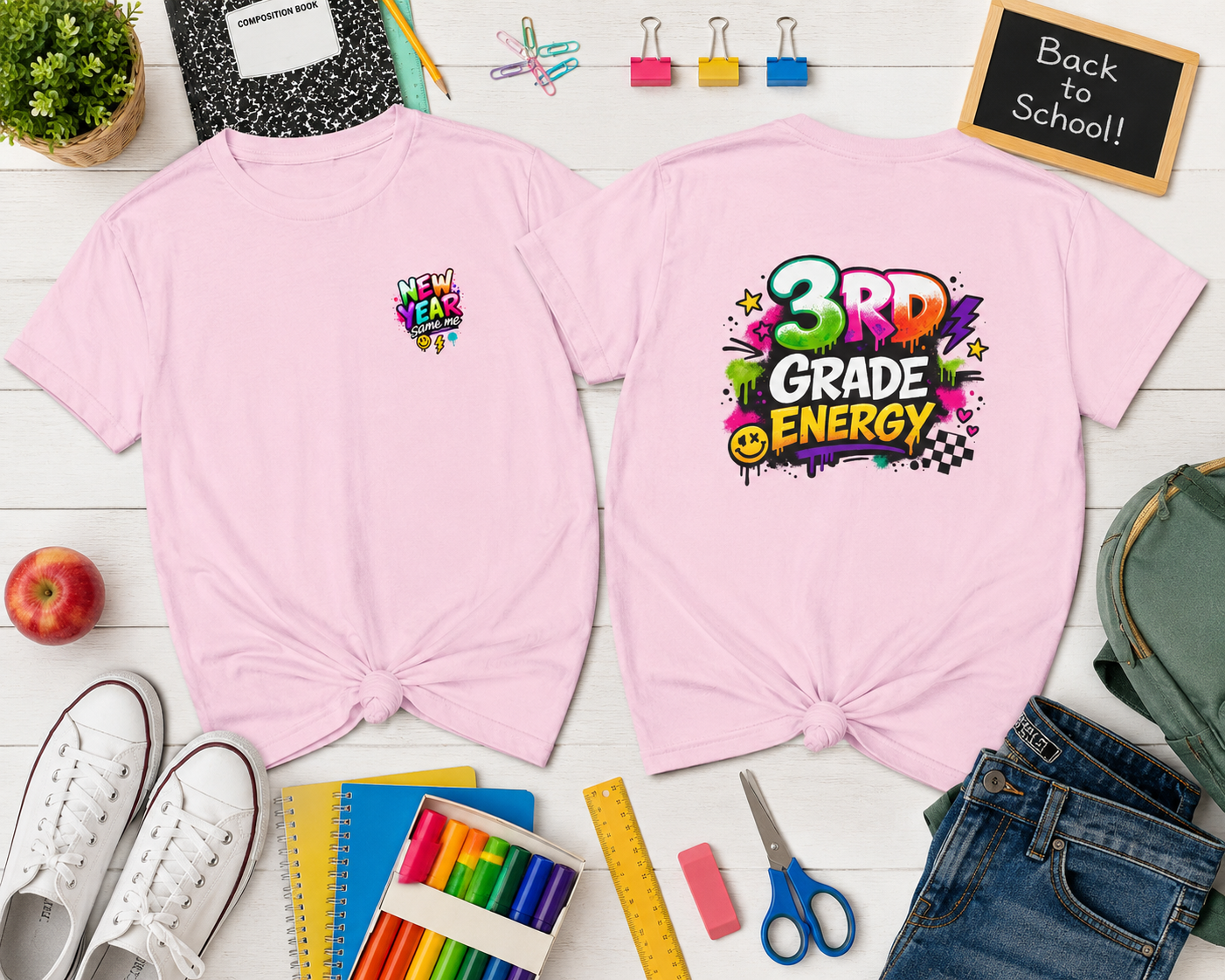 3rd Grade Energy | New Year, Same Me T-Shirt - Kids