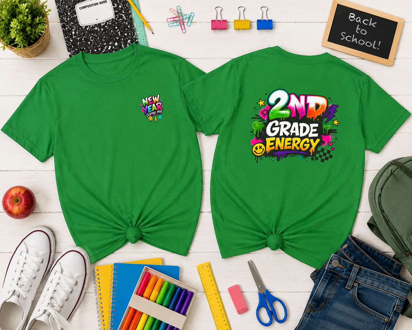 2nd Grade Energy | New Year, Same Me T-Shirt - Kids