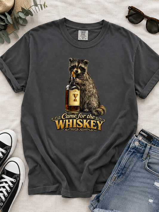 Whiskey Raccoon T-Shirt — Vintage Whiskey Bottle Graphic Tee