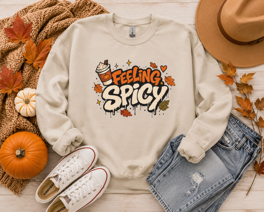 Feeling Spicy Sweatshirt — Fall Graphic Crewneck - Unisex