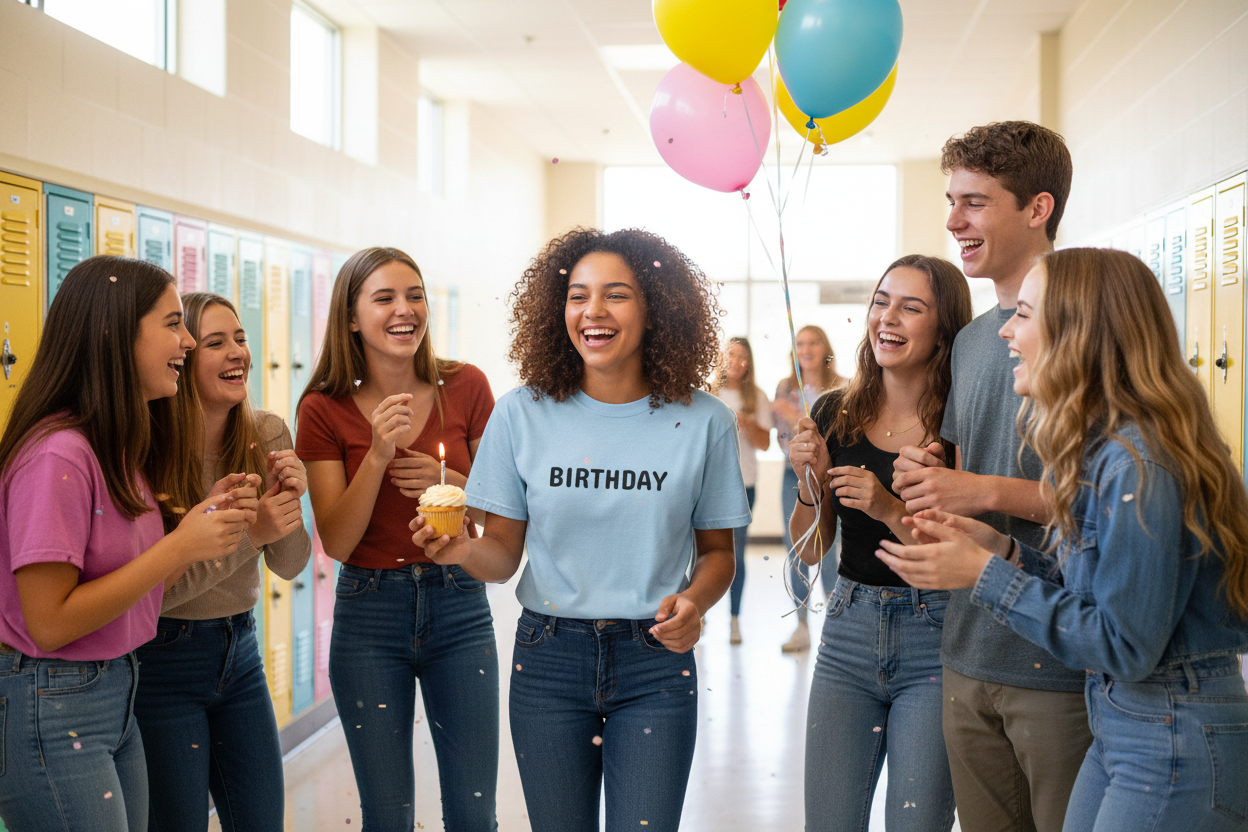 Birthday Tee — High School Locker Celebration